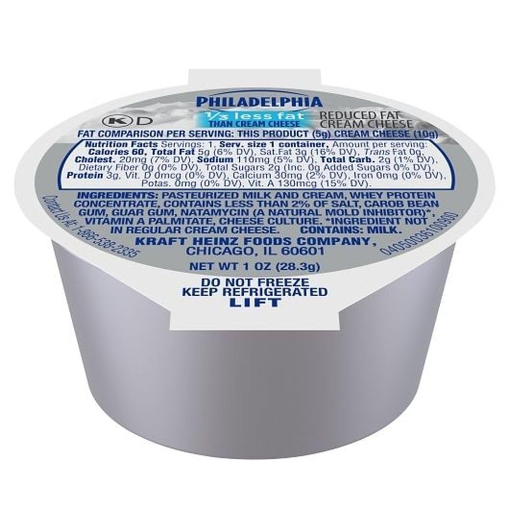 Amazon.com: Kraft Philadelphia Light Cream Cheese - Cup, 1 Ounce